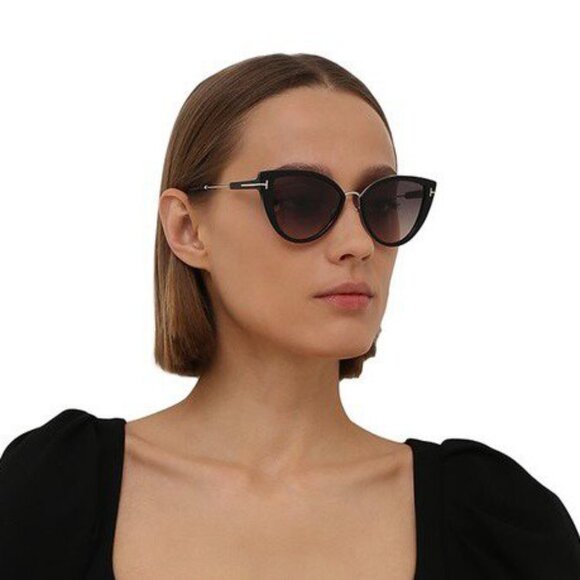 NEW TOM FORD WOMEN CAT EYE ANJELICA-02 TF868 01B SUNGLASSES  display picture 1